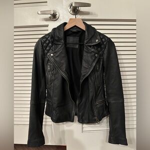 All Saints Cargo Leather Biker Jacket